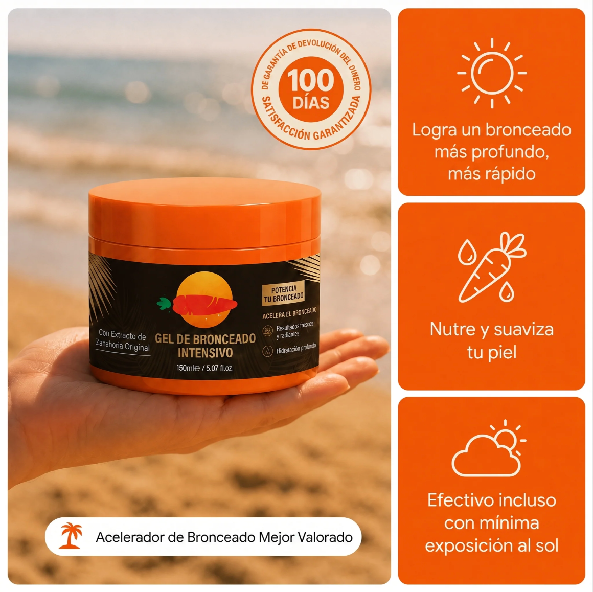 Gel bronceador intensivo GlowVera